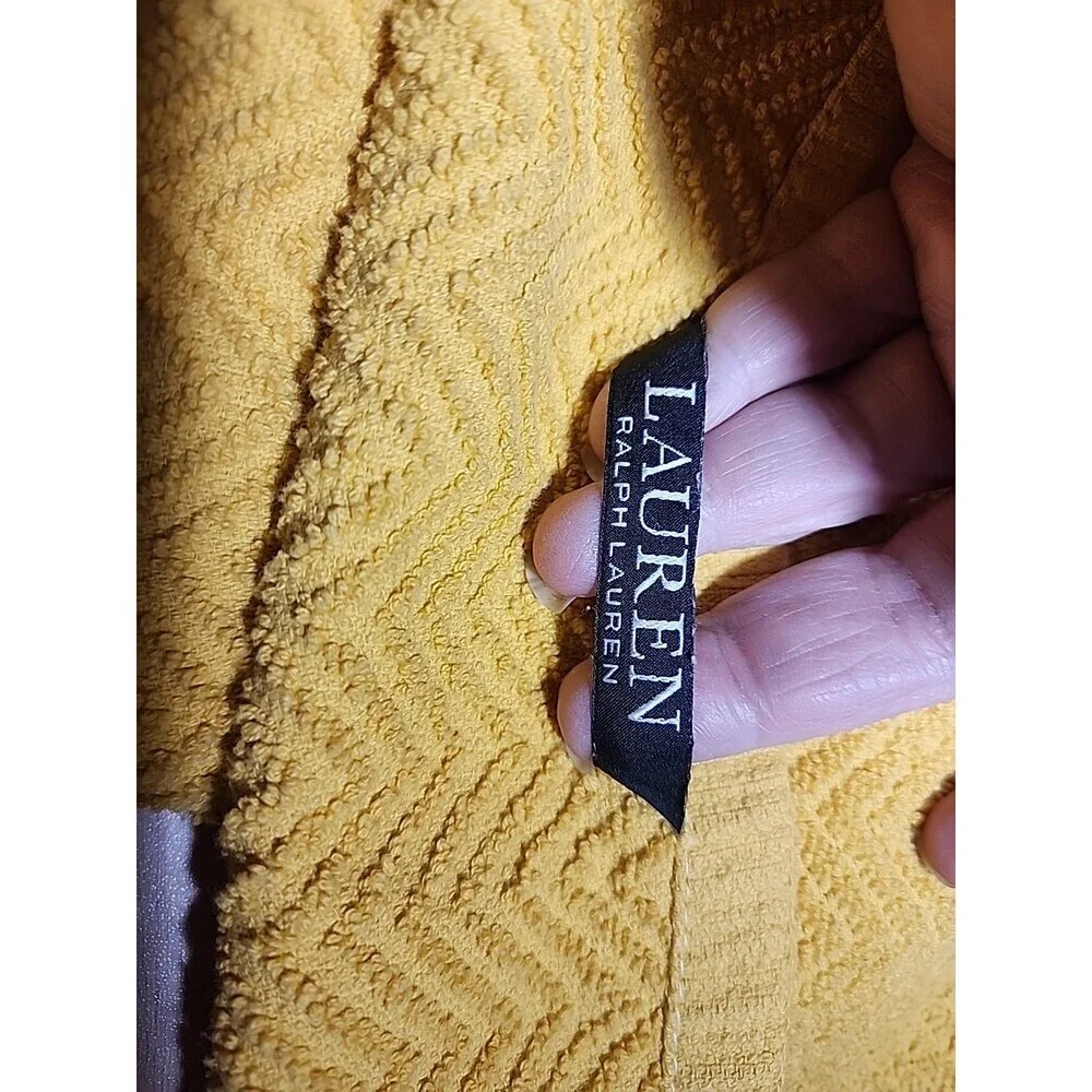 Lauren Ralph Lauren Yellow and Floral Plush Bath Towel Cotton Black Label